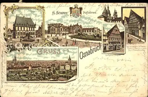 Osnabrueck Rathaus u.Gasthof zur Wallhalla Kat. Osnabrueck