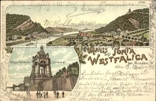 Porta Westfalica Kaiser Wilhelm Denkmal Kat. Porta Westfalica