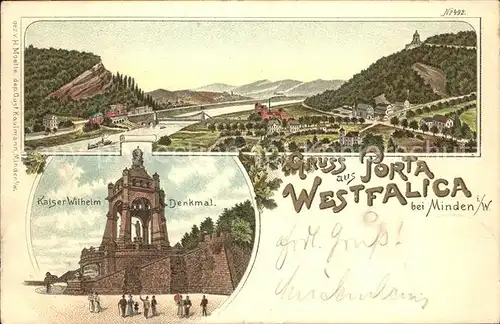 Porta Westfalica Kaiser Wilhelm Denkmal Kat. Porta Westfalica