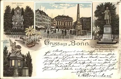 Bonn Rhein Marktplatz u.Kriegerdenkmal / Bonn /Bonn Stadtkreis
