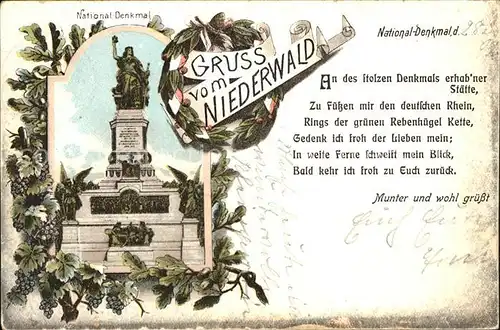 Ruedesheim Rhein Nationaldenkmal Niederwald Kat. Ruedesheim am Rhein