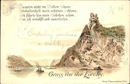 St Goarshausen Am Loreleyfelsen Die schoene Lorelei betoert Fischer Kat. Sankt Goarshausen