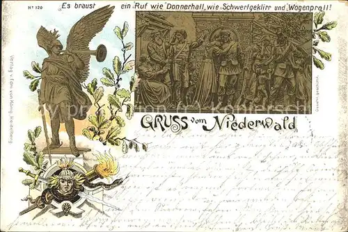 Ruedesheim Rhein Nationaldenkmal Niederwald Relief und Figuren Kat. Ruedesheim am Rhein