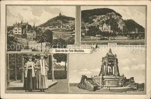 Porta Westfalica Wittekindsberg Jacobsberg Bueckeburger Landestracht Kaiser Wilhelm Denkmal Kat. Porta Westfalica