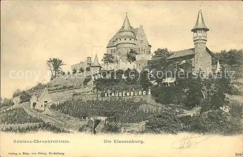 Koblenz Rhein Ehrenbreitstein Klausenburg Kat. Koblenz