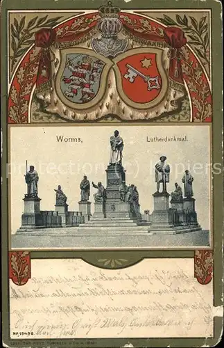 Worms Lutherdenkmal Wappen Kat. Worms