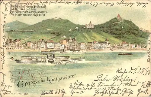 Koenigswinter Rheinpartie mit Drachenfels Kat. Koenigswinter