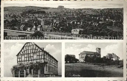 Waldesch Panorama Gasthaus zur guten Quelle Kirche Kat. Waldesch