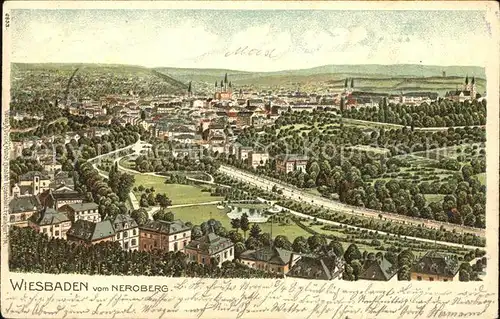 Wiesbaden vom Neroberg Kat. Wiesbaden