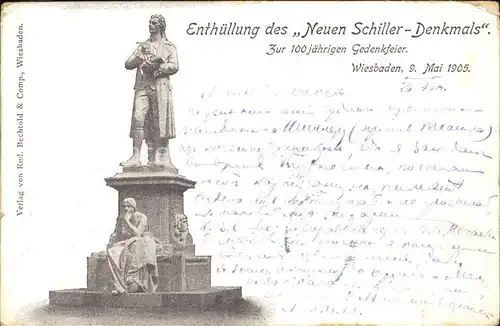 Wiesbaden Schiller Denkmal Enthuellung 1905 Kat. Wiesbaden