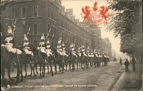 Leibgarde Wache Horse-Guards Knightsbridge Barracks London / Polizei /