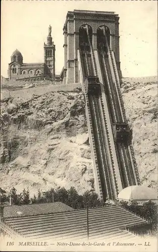 Zahnradbahn Marseille Notre Dame de la Garde Ascenseur Kat. Bergbahn