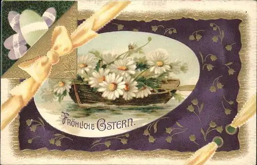 Ostern Easter Paques Schleife Ostereier Margeriten Feldpost / Greetings /