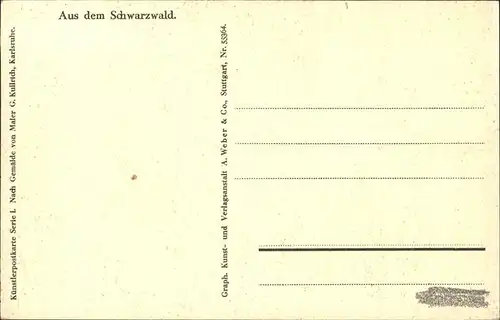 Kullrich G. Nr. 55364 Schwarzwald Spinnrad  Kat. Schwarzwaldkuenstler