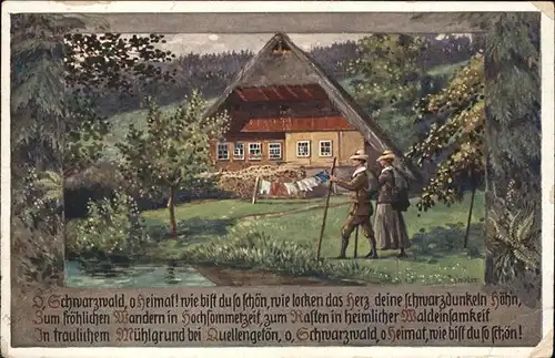 Schwarzwaldhaeuser Wanderung Liederkarte  Kat. Gebaeude und Architektur