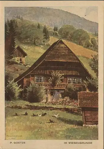 Goetze P. Schwarzwaldhaus im Wiesengrunde Kat. Schwarzwaldkuenstler