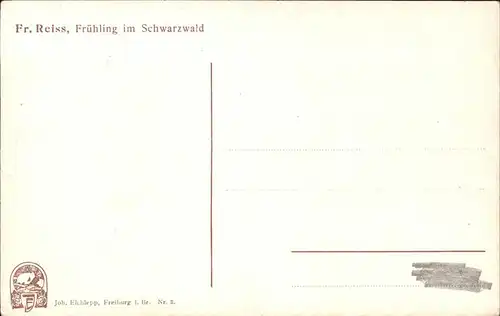 Reiss Fritz Nr. 3 Fruehling im Schwarzwald  Kat. Schwarzwaldkuenstler