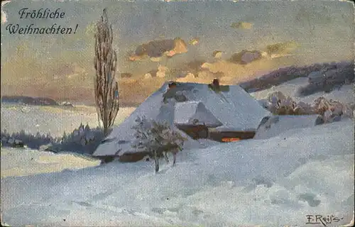Reiss Fritz Nr. 8 Winter im Schwarzwald Schwarzwaldhaus Weihnachten Kat. Schwarzwaldkuenstler
