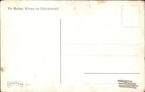 Reiss Fritz Nr. 8 Winter im Schwarzwald Schwarzwaldhaus Weihnachten Kat. Schwarzwaldkuenstler