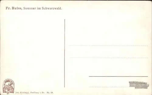 Reiss Fritz Nr. 18 Sommer im Schwarzwald  Kat. Schwarzwaldkuenstler