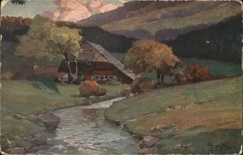 Reiss Fritz Nr. 7 Herbst im Schwarzwald Schwarzwaldhaus Kat. Schwarzwaldkuenstler