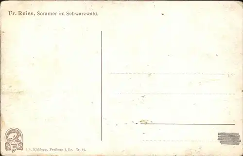 Reiss Fritz Nr. 14 Sommer im Schwarzwald  Kat. Schwarzwaldkuenstler