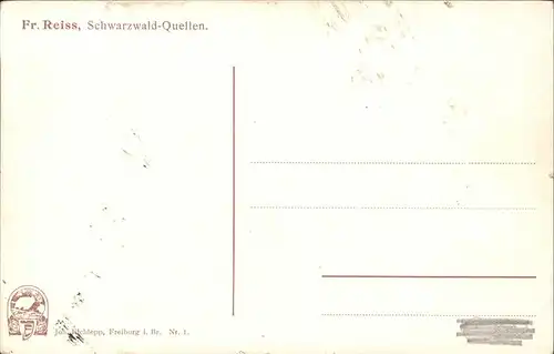 Reiss Fritz Nr. 1 Schwarzwald Quellen  Kat. Schwarzwaldkuenstler