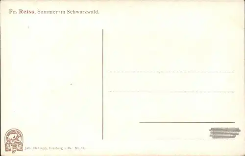 Reiss Fritz Nr. 18 Sommer im Schwarzwald  Kat. Schwarzwaldkuenstler