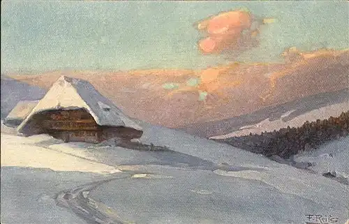 Reiss Fritz Nr. 16 Winter im Schwarzwald  Kat. Schwarzwaldkuenstler