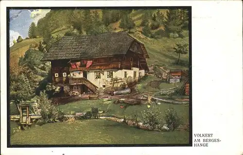 Kuenstlerkarte Volkert Am Bergeshange Schwarzwaldhaus  Kat. Kuenstlerkarte