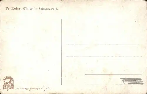 Reiss Fritz Nr. 11 Winter im Schwarzwald  Kat. Schwarzwaldkuenstler