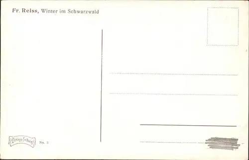 Reiss Fritz Nr. 2 Winter im Schwarzwald  Kat. Schwarzwaldkuenstler