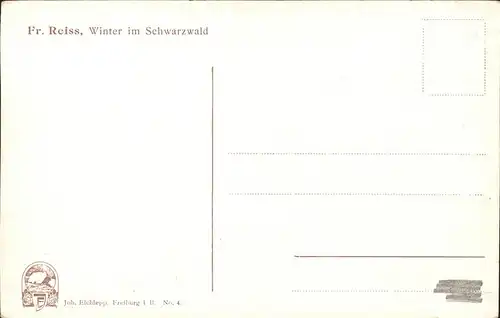 Reiss Fritz Nr. 4 Winter im Schwarzwald  Kat. Schwarzwaldkuenstler
