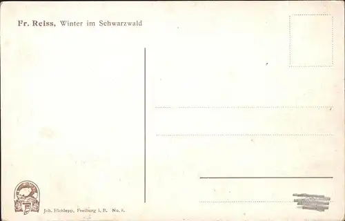 Reiss Fritz Nr. 8 Winter im Schwarzwald  Kat. Schwarzwaldkuenstler