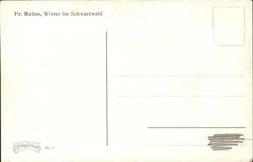 Reiss Fritz Nr. 8 Winter im Schwarzwald  Kat. Schwarzwaldkuenstler