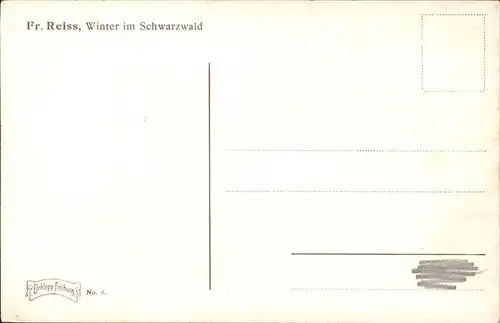 Reiss Fritz Nr. 6 Winter im Schwarzwald  Kat. Schwarzwaldkuenstler