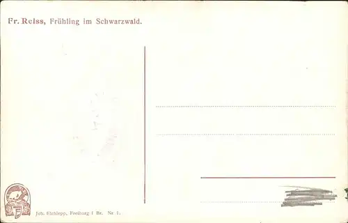 Reiss Fritz Nr. 7 Fruehling im Schwarzwald Elchlepp Verlag Kat. Schwarzwaldkuenstler