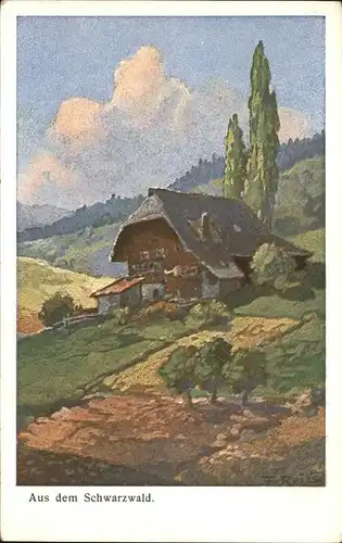 Reiss Fritz Nr. 3653 Schwarzwaldhaus Kat. Schwarzwaldkuenstler