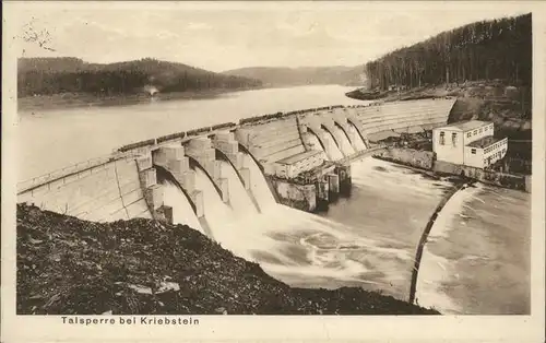 Staudamm Pumpspeicherkraftwerk Talsperre Kriebstein Waldheim Kat. Gebaeude