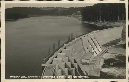 Staudamm Pumpspeicherkraftwerk Zschopau Talsperre Mittweida Lauenhain Kriebstein Kat. Gebaeude