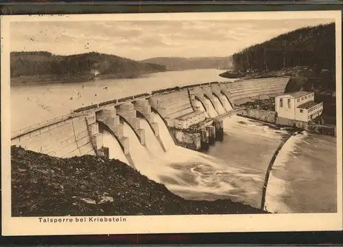 Staudamm Pumpspeicherkraftwerk Talsperre Kriebstein bei Waldheim Kat. Gebaeude