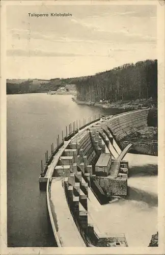 Staudamm Pumpspeicherkraftwerk Talsperre Kriebstein bei Waldheim Kat. Gebaeude
