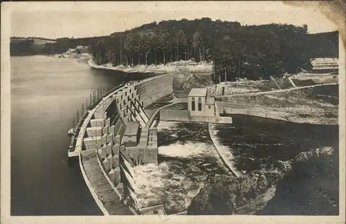 Staudamm Pumpspeicherkraftwerk Zschopau Talsperre Kriebstein bei Waldheim Kat. Gebaeude