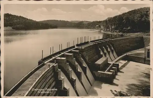 Staudamm Pumpspeicherkraftwerk Zschopau Talsperre Kriebstein bei Waldheim Kat. Gebaeude