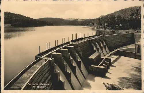 Staudamm Pumpspeicherkraftwerk Zschopau Talsperre Kriebstein bei Waldheim Kat. Gebaeude