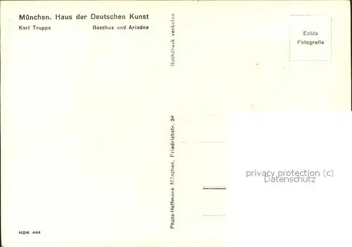 Kuenstlerkarte Karl Truppe Bacchus Ariadne Haus der Deutschen Kunst Muenchen / Kuenstlerkarte /