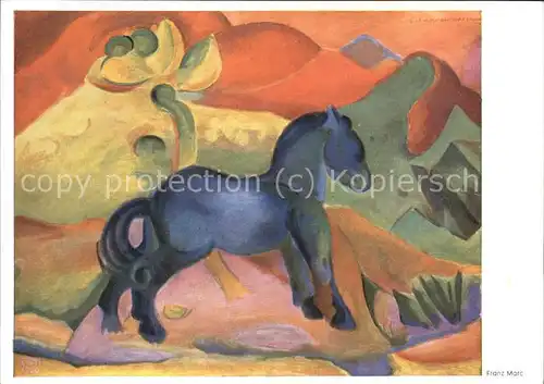 Kuenstlerkarte Franz Marc Blaues Pferd / Kuenstlerkarte /