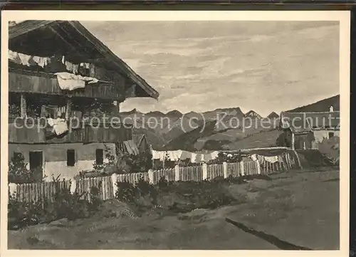 Kuenstlerkarte Anton Kuermaier Baurnhaus im Inntal / Kuenstlerkarte /