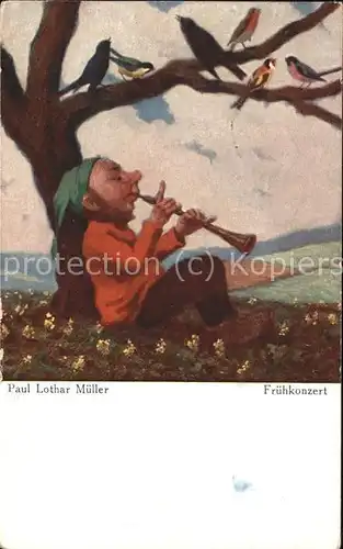 Kuenstlerkarte Paul Lothar Mueller Fruehkonzert / Kuenstlerkarte /
