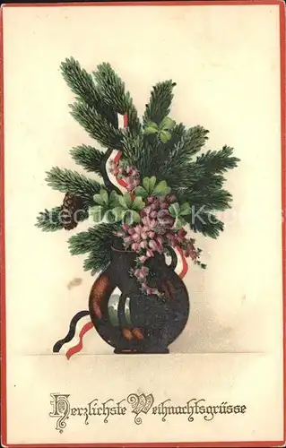 Weihnachten Gruesse Vase Tannenzweige / Greetings /